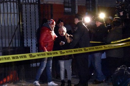 Outside Ortiz's building on East 185th Street in the Bronx