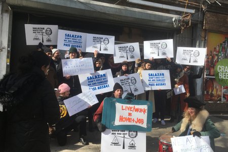 Loft tenants protest state Senator Julia Salazar's office after learning that she amended a bill that has been three years in the making.