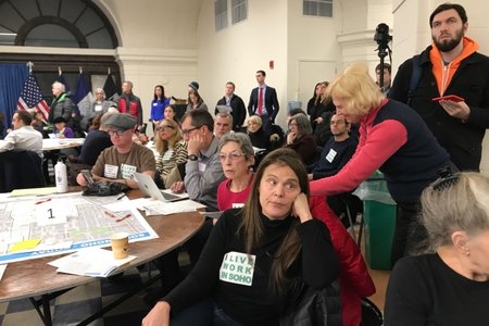 Participants attend an "Envision Soho Noho" event organized by city planning officials.