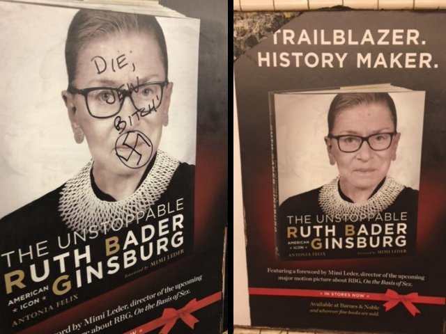 The defaced poster