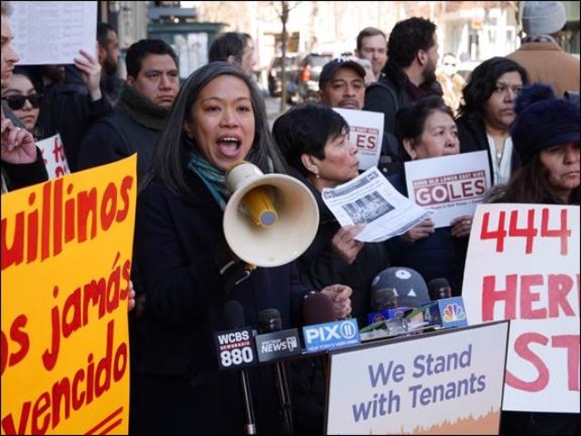 HPD Commissioner Maria Torres-Springer at Wednesday’s tenant rally