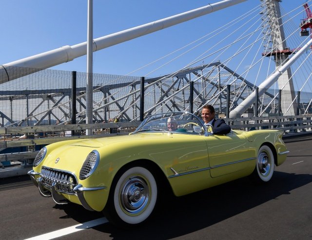Cuomo, seen here in 2017 enjoying the new bridge he named after his dad, just gave himself a raise that will bring his salary to $250,000.