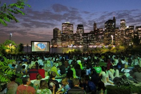 At Brooklyn Bridge Park, you can get great views and get films.