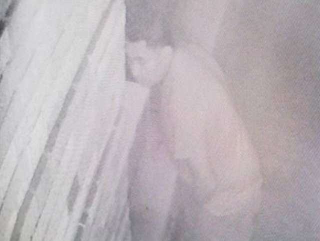 The suspect, caught on a security camera