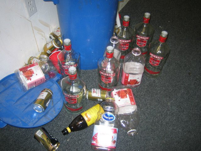 A 2005 photo of the aftermath of an unrelated fraternity party