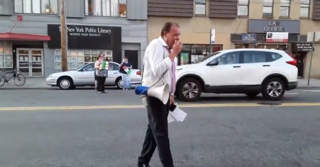 A video of Councilmember Mark Gjonaj yelling in the streets, outside of a campaign event for Alessandra Biaggi