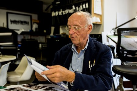 Eugene Lee in his office at SNL's studio.