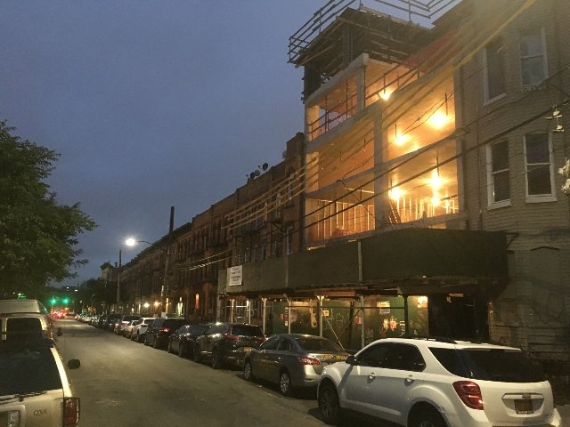 An under-construction residential development at 375 Grove Street in Bushwick, one example of out-of-character development in Bushwick cited in the Bushwick Community Plan, which was unveiled on Saturday.