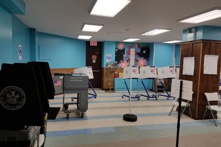 A poll site in South Williamsburg on the morning of New York's September 13th primary.