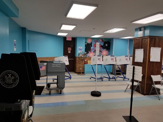 A poll site in South Williamsburg on the morning of New York's September 13th primary.