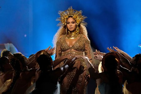 Beyoncé at the Grammys in February 2017