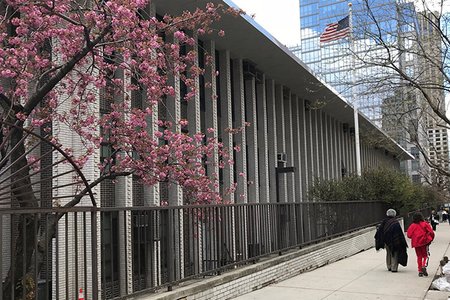 Outside P.S. 199 Middle School on the Upper West Side