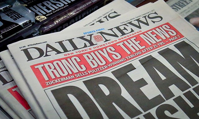 The cover after Tronc bought the Daily News in September 2017