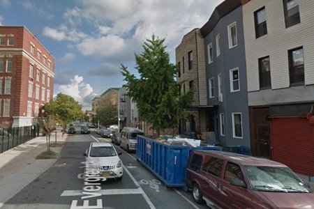 Looking down Evergreen Avenue