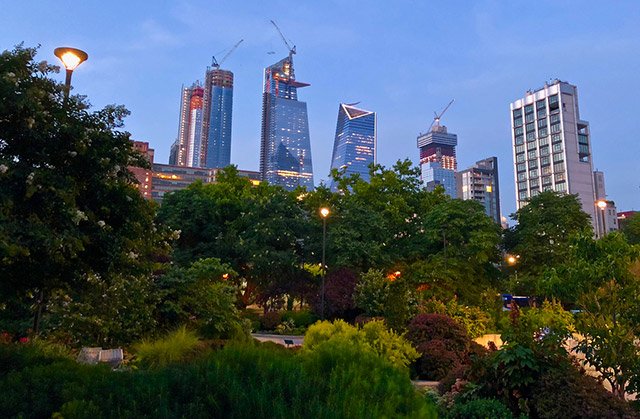 The Hudson Yards buildings, still in progress