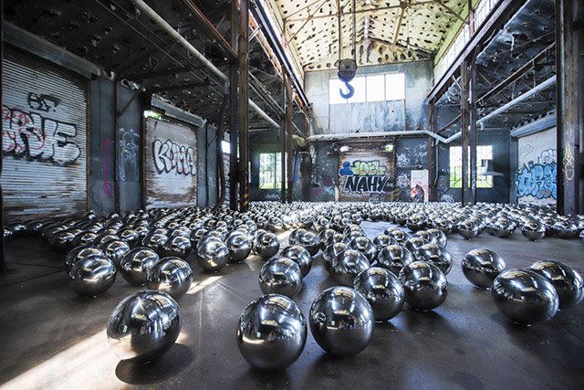 Yayoi Kusama's 'Narcissus Garden' at Fort Tilden