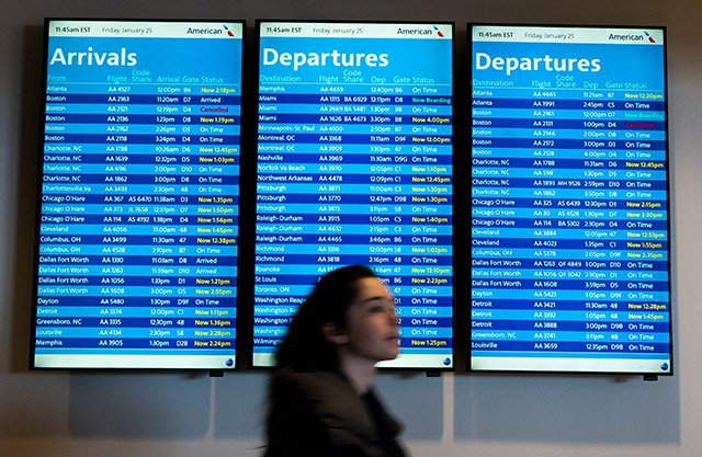 A passenger at LaGuardia Airport on January 25, 2019