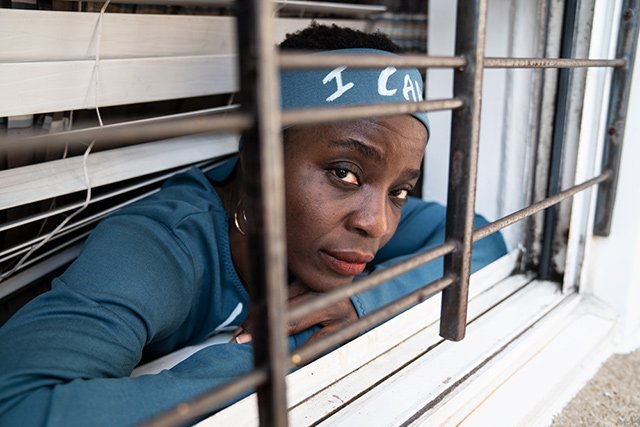 Patricia Okoumou at her Staten Island apartment