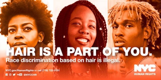 The guidelines make hair and hair style-based discrimination illegal in New York City. NYCCHR Handout.