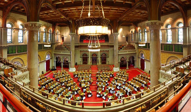 The New York State Assembly chambers in Albany