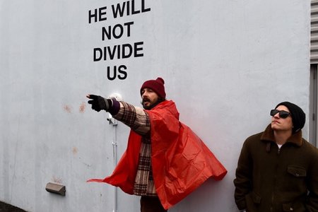 Shia LaBeouf at "He Will Not Divide Us" on January 24, 2017 (AFP/Getty Images)