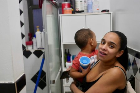 Sully Estevez and her son Julian at their home at 1708 Summerfield