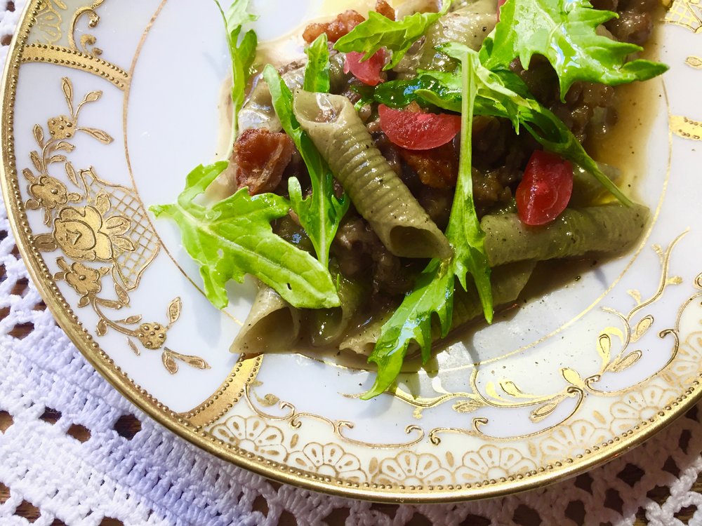 48982ce3bpasta-omakase_burnt-garganelli_duck-sausage-marsala-preserved-plum2-jpg.jpeg Burnt Garganelli with duck sauce, marsala and preserved plum<br>