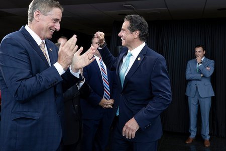 Governor Andrew Cuomo delivers remarks at a ROC the Riverway event in Rochester.