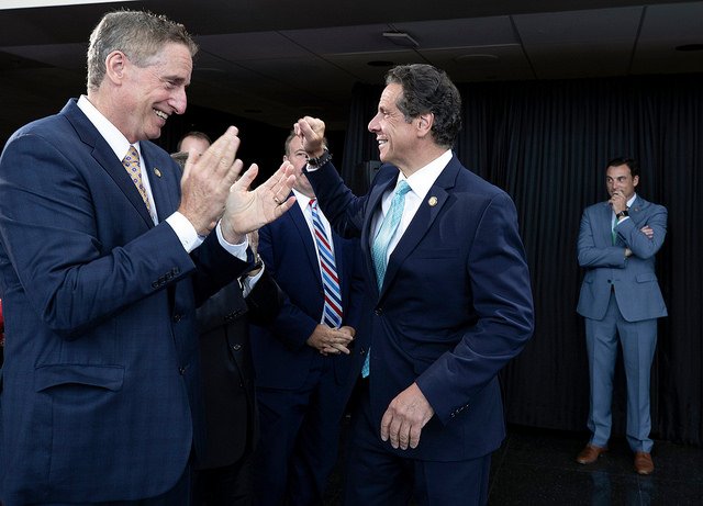 Governor Andrew Cuomo delivers remarks at a ROC the Riverway event in Rochester.