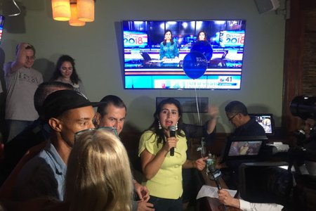 Jessica Ramos at her victory party on Thursday night