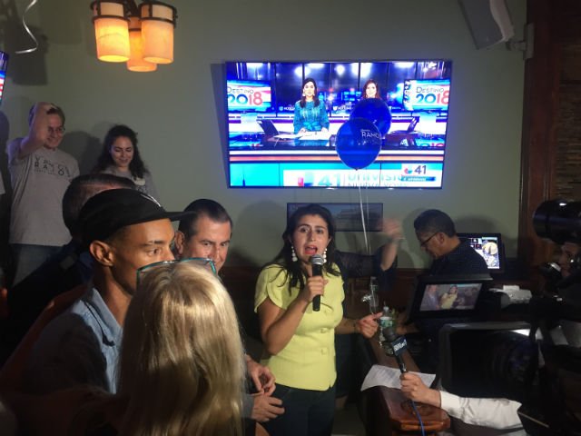 Jessica Ramos at her victory party on Thursday night