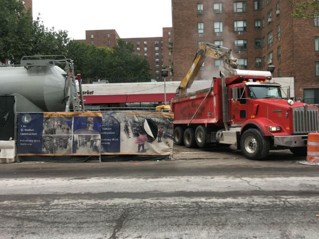 Construction work on the L train shutdown on 14th Street between First Avenue and Avenue A