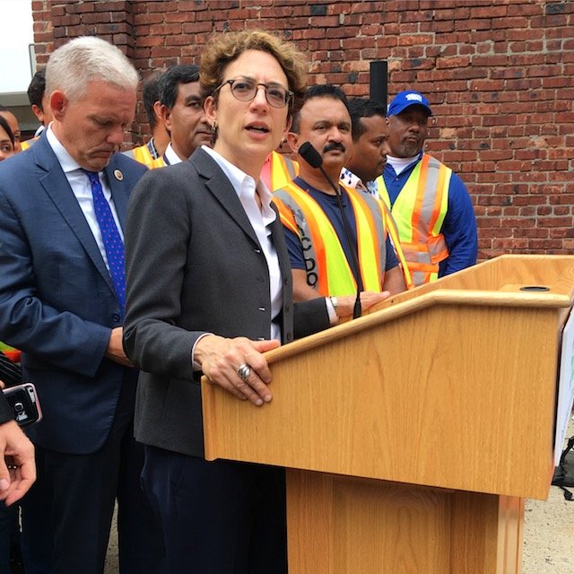 DOT Commissioner Polly Trottenberg at yesterday's press conference