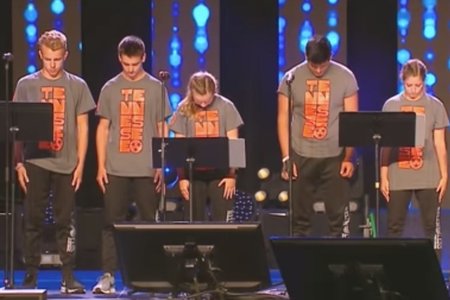 A screenshot from the anti-abortion performance screened for a bunch of NYC fifth graders.