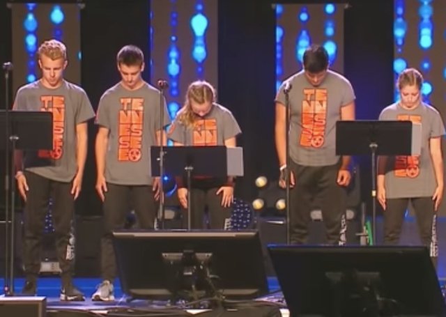 A screenshot from the anti-abortion performance screened for a bunch of NYC fifth graders.