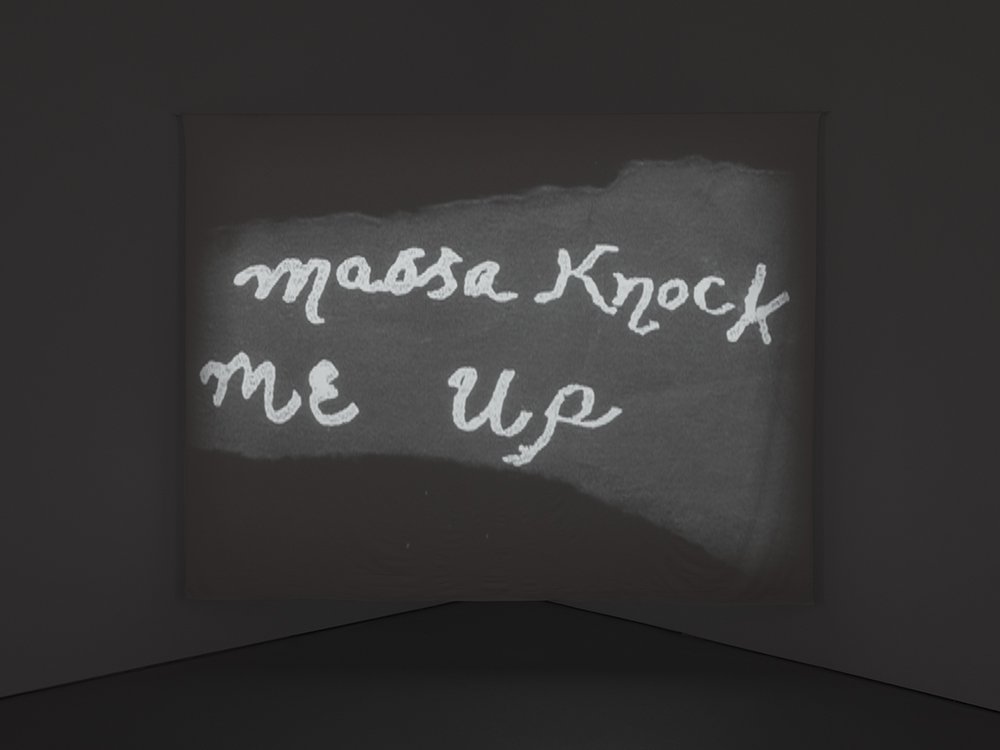 b57a55bc2hiltonbaldwindz19show2019_install_43-jpg.jpeg A still from Kara Walker's video, "8 Possible Beginnings or: The Creation ofAfrican-America, A Moving Picture"<br>(Courtesy David Zwirner)