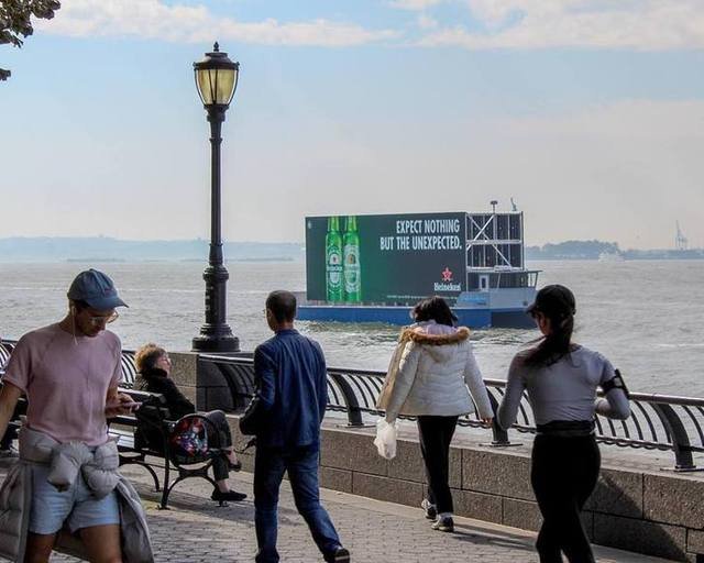 The LED billboard boat that arrived in NYC in October