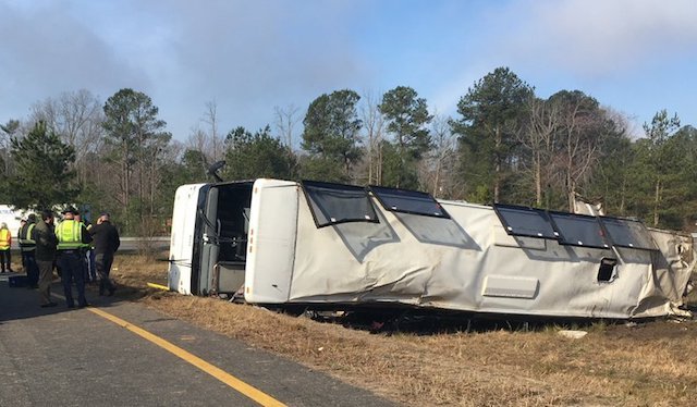 The Tao's Travel charter bus that crashed in Virginia on Tuesday morning, on its way to NYC.