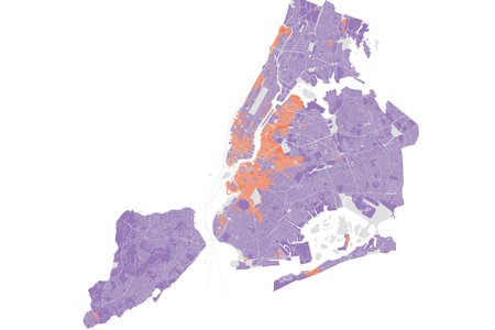 Cuomo's wins are in purple, Nixon's in orange