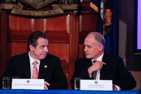 Governor Andrew Cuomo with former top aid Larry Schwartz in 2014
