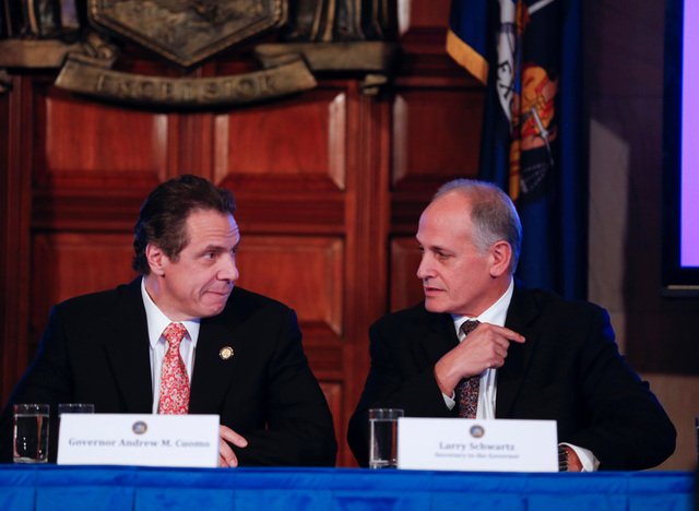 Governor Andrew Cuomo with former top aid Larry Schwartz in 2014