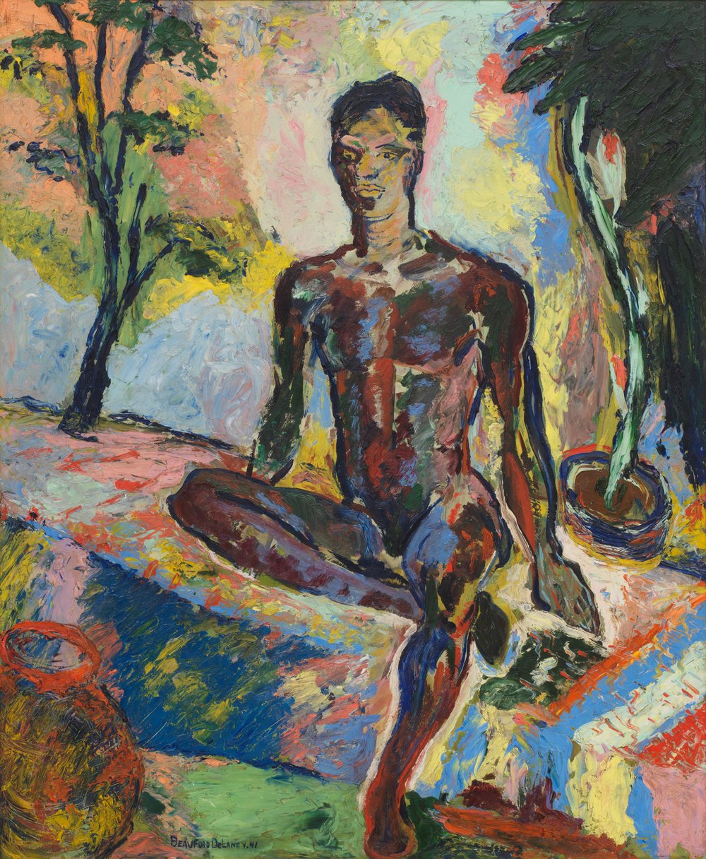 ddeb51f42beauford-delaney-dark-rapture-jpg.jpeg Beauford Delaney’s “Dark Rapture (James Baldwin)” (1941) to the right <br>(Courtesy David Zwirner)