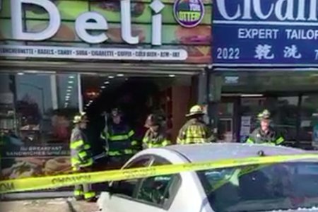 A photo of the crash site shows the extent of the damage that preceded the alleged slap.