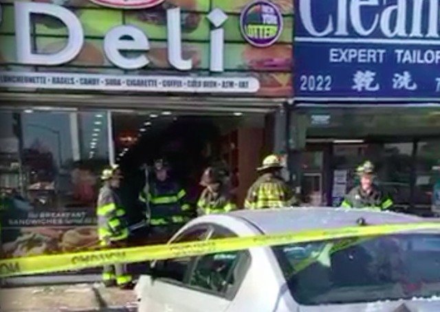 A photo of the crash site shows the extent of the damage that preceded the alleged slap.