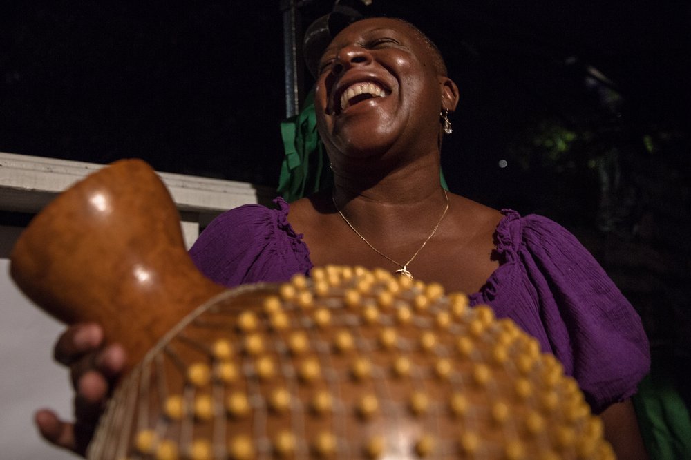 e6bc4422c082718jouverttour-10-jpg.jpeg Dawn Nedd plays shaker at an evening Kutters Rhythm Section practice last Thursday in East Flatbush.