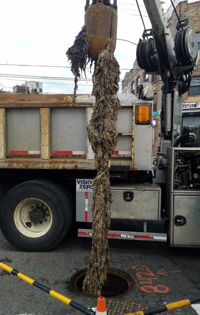 A fatberg takes form.