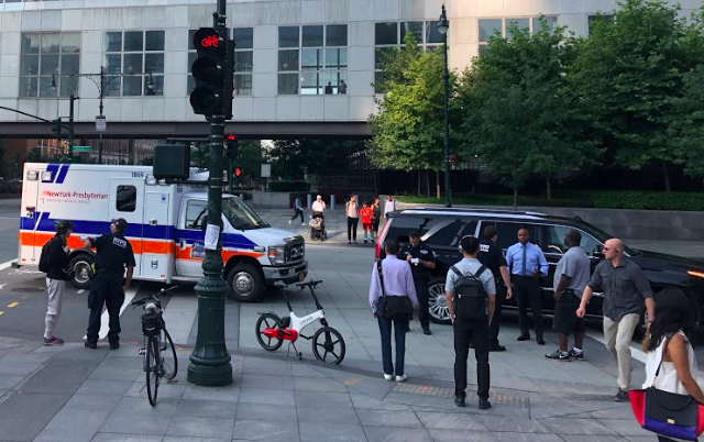 The scene at West Street and Liberty Street