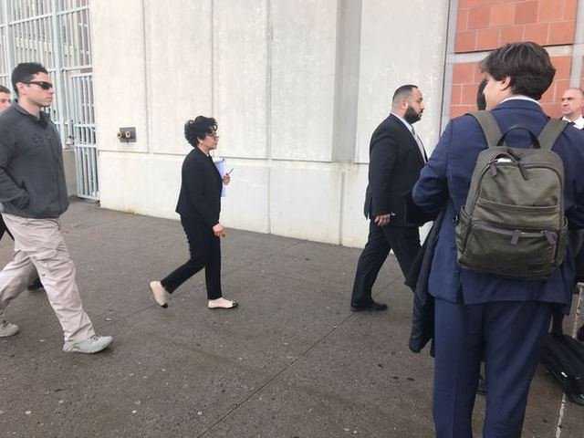 Judge Analisa Torres entering the Metropolitan Detention Center on Tuesday afternoon