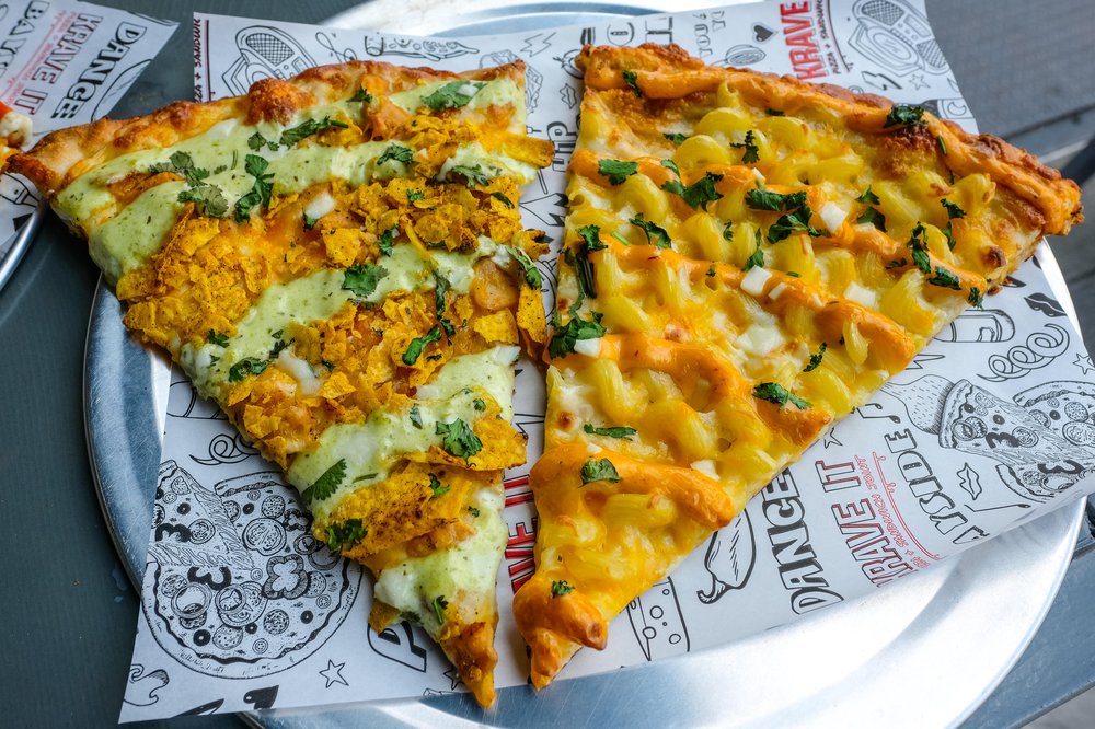 Photos of The Numero Uno (with Doritos) and the Chipotle Mac Tastic from Krave It