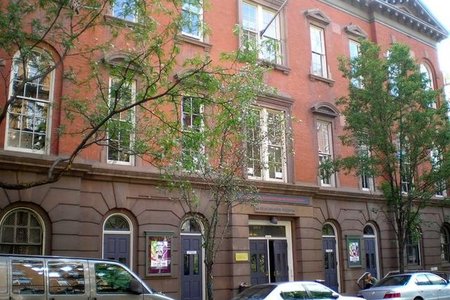 The facade of the the Lesbian, Gay, Bisexual & Transgender Community Center in Manhattan